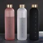 BPA Free Water Cup Outdoors Sports Water Bottle Frosted Plastic Space Cup with Time Scale 1000ml Large Capacity Tumbler - Image 2