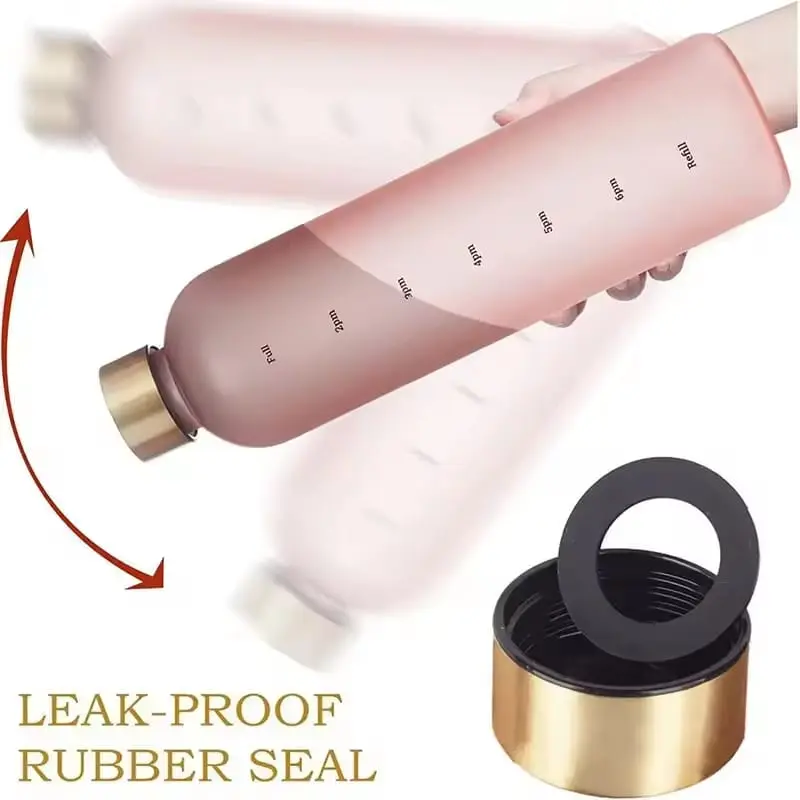 BPA Free Water Cup Outdoors Sports Water Bottle Frosted Plastic Space Cup with Time Scale 1000ml Large Capacity Tumbler - Image 3