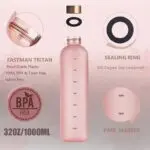 BPA Free Water Cup Outdoors Sports Water Bottle Frosted Plastic Space Cup with Time Scale 1000ml Large Capacity Tumbler - Image 4